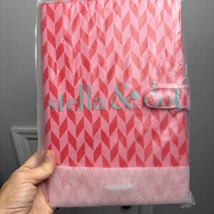 Stella & Dot Pink & Red Chevron Jewelry Travel Organizer Binder Necklace Display